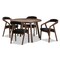 Baxton Studio Wendy Black and Walnut Medium Brown Wood Finishing Dining Set 142-8024-8025 - alternate 1